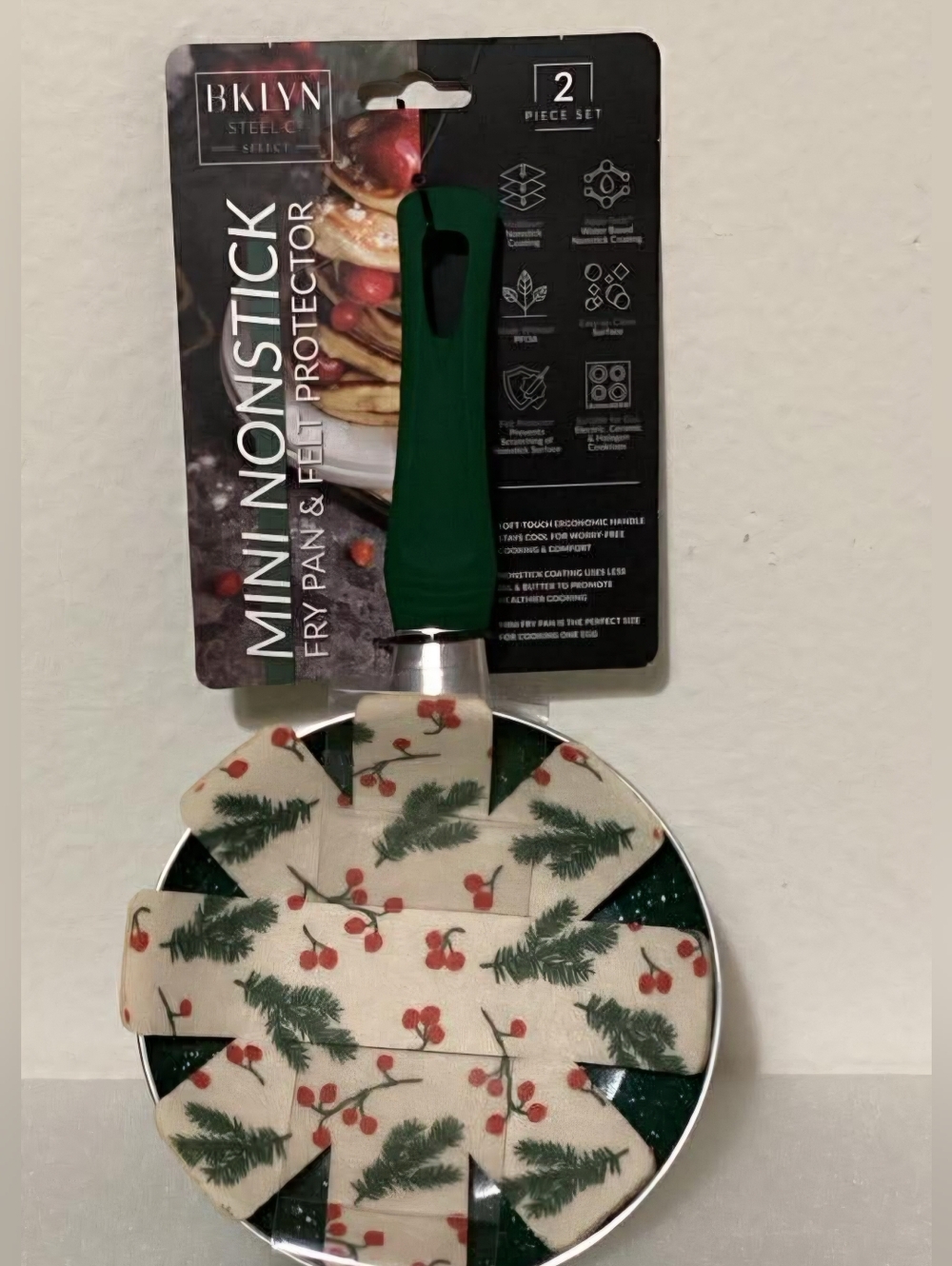 BKLYN Steel Mini Nonstick Fry Pan in Green - 2 Piece Set